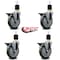 Service Caster 5'' Gray Poly Swivel 1-7/8'' Expanding Stem Caster Set with Brake, 4PK SCC-EX20S514-PPUB-PLB-178-4 - alternate 4